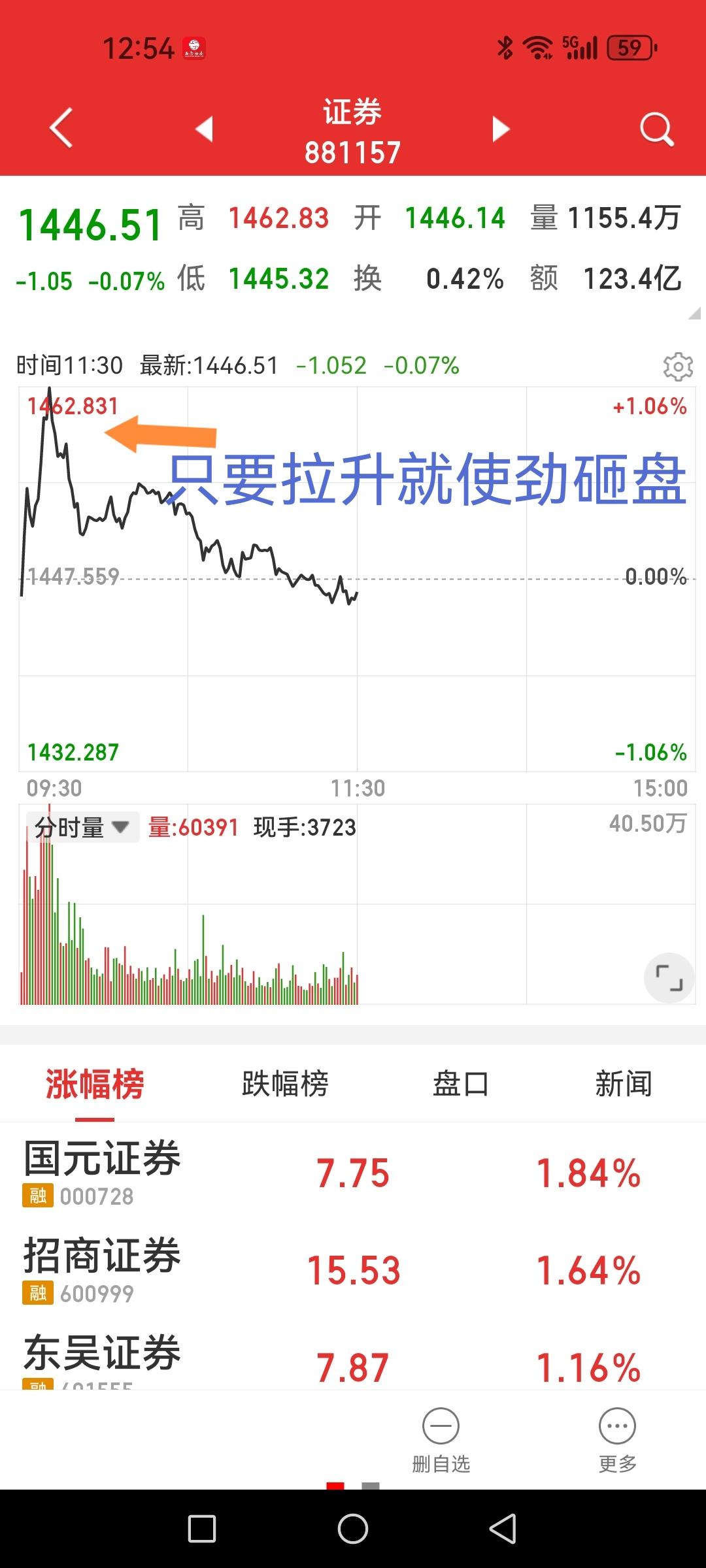 谁敢拉券商就有抛盘使劲砸盘。看看这股力量能砸多久？这基本是几个月的常态，尤其