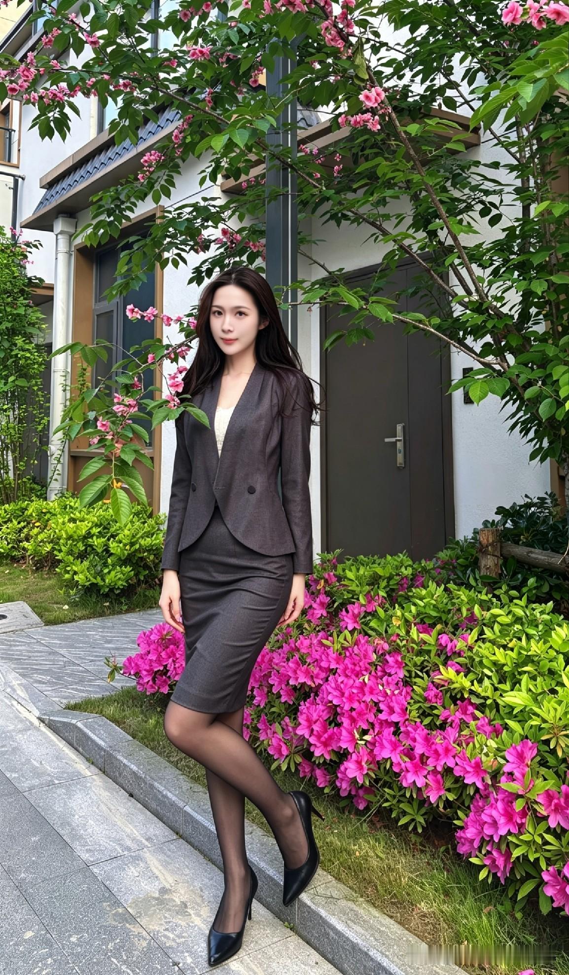 夏日的风裹着杜鹃的香，落在灰调西装的肩线，也落在她没说出口的真心话里。镜头