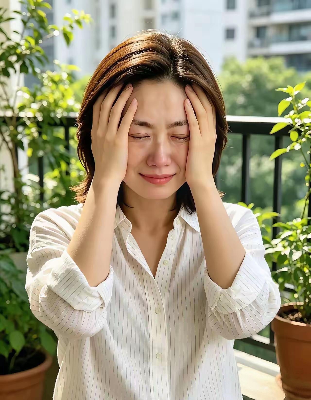 忧愁！她的眼泪在眼眶里打转，像是即将溢出的悲伤，让人感受到深深的无助。她的表