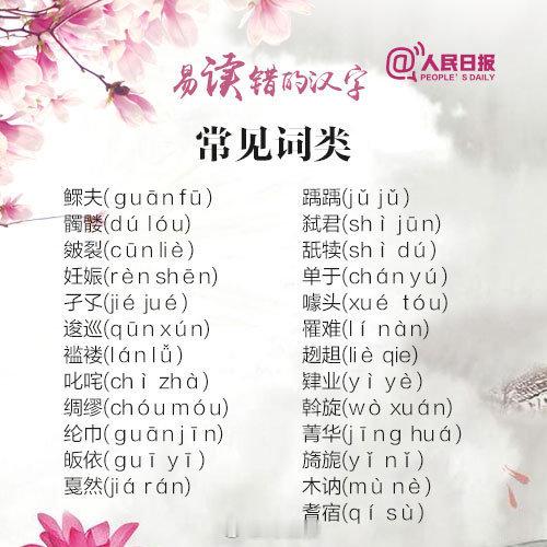 【“一读就错”的汉字，你能读对几个？】日常生活中有许多容易读错的字，一不小心就会