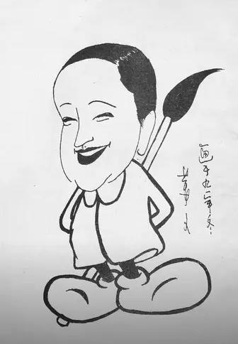 1992年，姜文为刘晓庆画的一幅漫画，画的很传神。大奔头，一双笑眼如月牙弯弯很