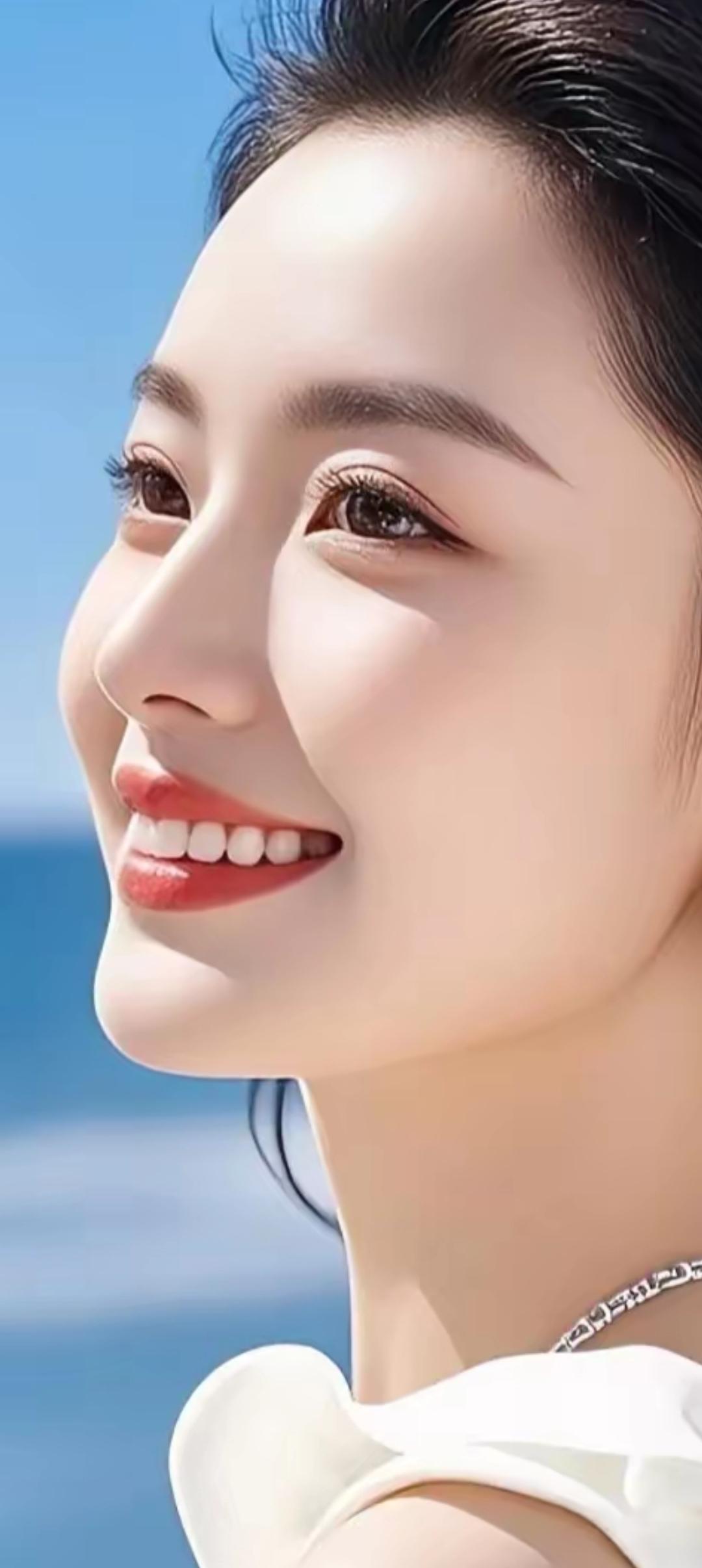 阳光下的微笑，海边的美好时光🌊😊