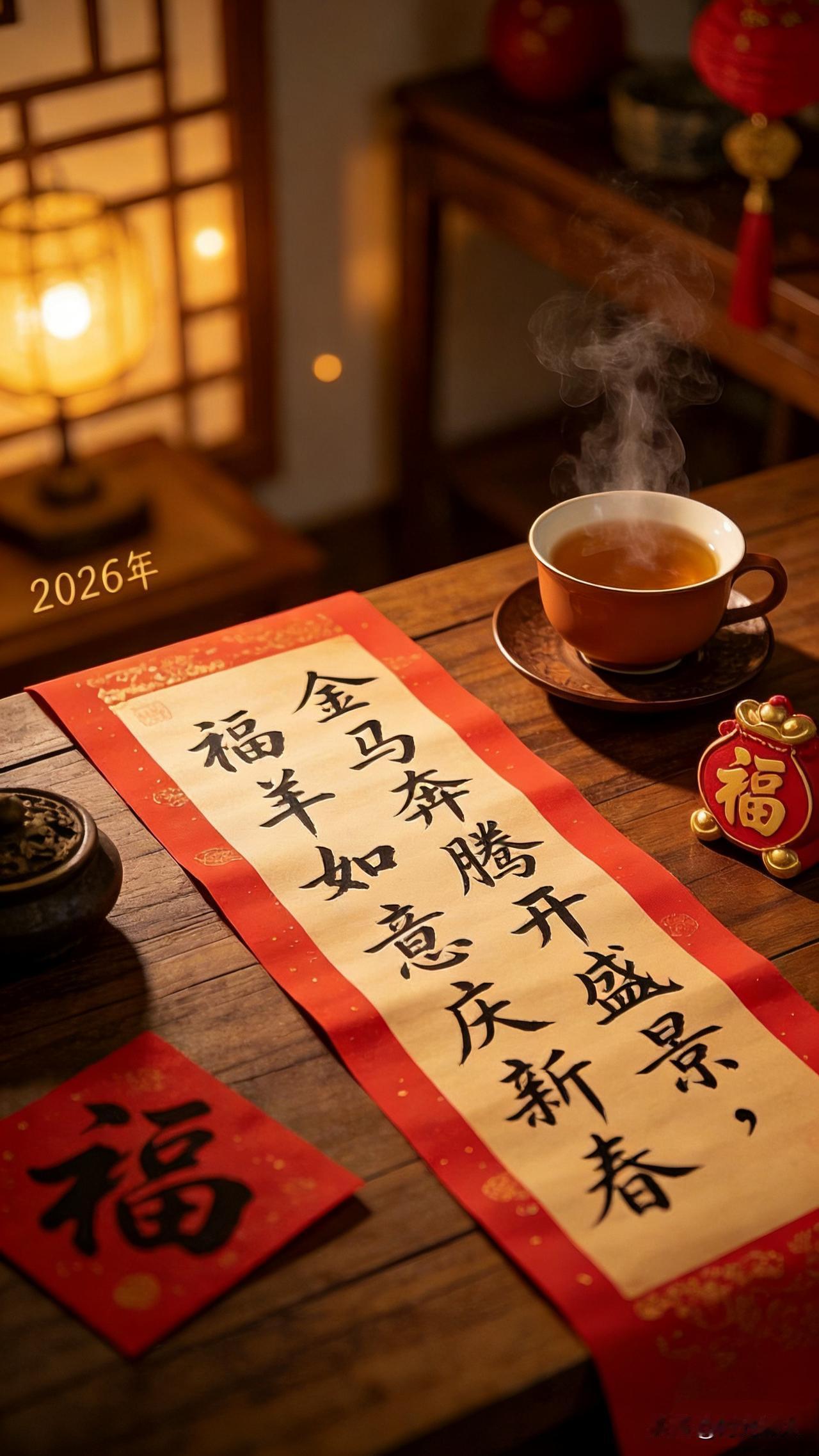 上联：福到家门春正好下联：？我先抛砖引玉：「福到家门春正好，喜盈小院岁