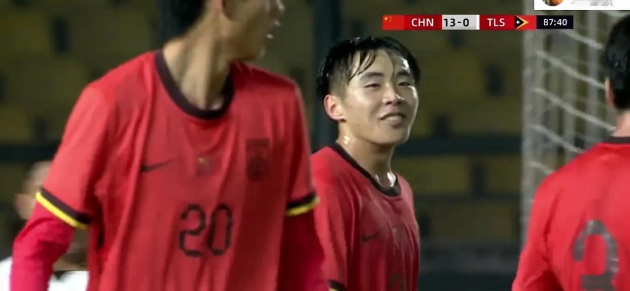 中国足球时隔25年再现如此大比分，中国队14比0东帝汶，中国U16国少竟然有3人