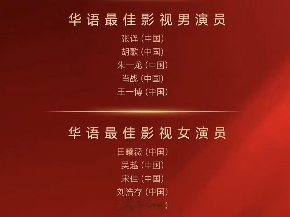 46届华鼎奖提名名单，有点让人看不懂。最佳男演员入围的有张译、胡歌、朱一龙、肖战