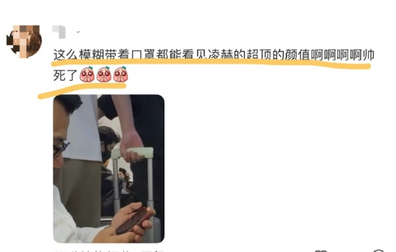 看到路人同航班偶遇张凌赫，啊啊啊啊真的是在这么窄小的缝隙里，都能看出来张凌赫这顶