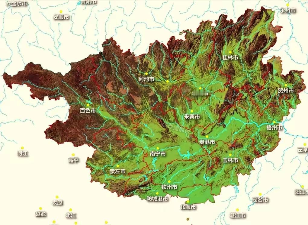 为什么广西没有川渝地区这么发达？主要还是地形和位置不如对方。我们先来看地形，广