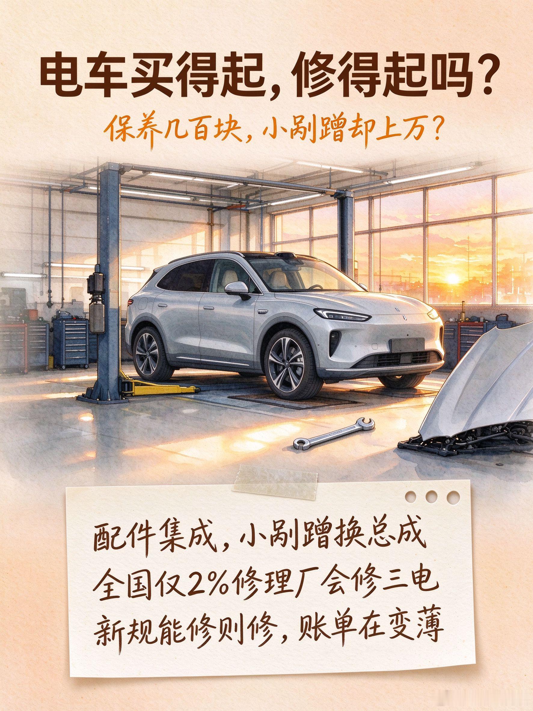 电车买得起修不起电车买得起，修真的修得起吗？日常电费、保养确实便宜，一年几百