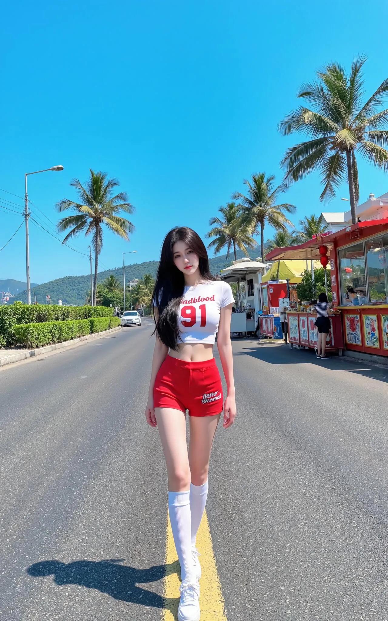 阳光明媚的海边