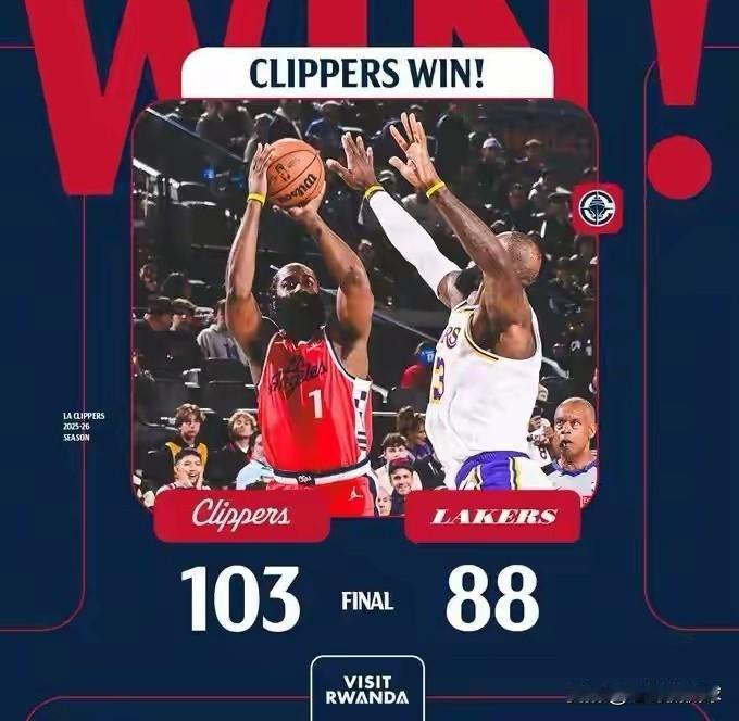 快船官方真是太杀人诛心了！在今天快船主场以103：88击败湖人的赛后快船官方更新