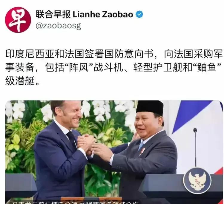 印尼总统一边感谢中国，一边又购买12架法国阵风战斗机。5月7日，印巴空战，巴基