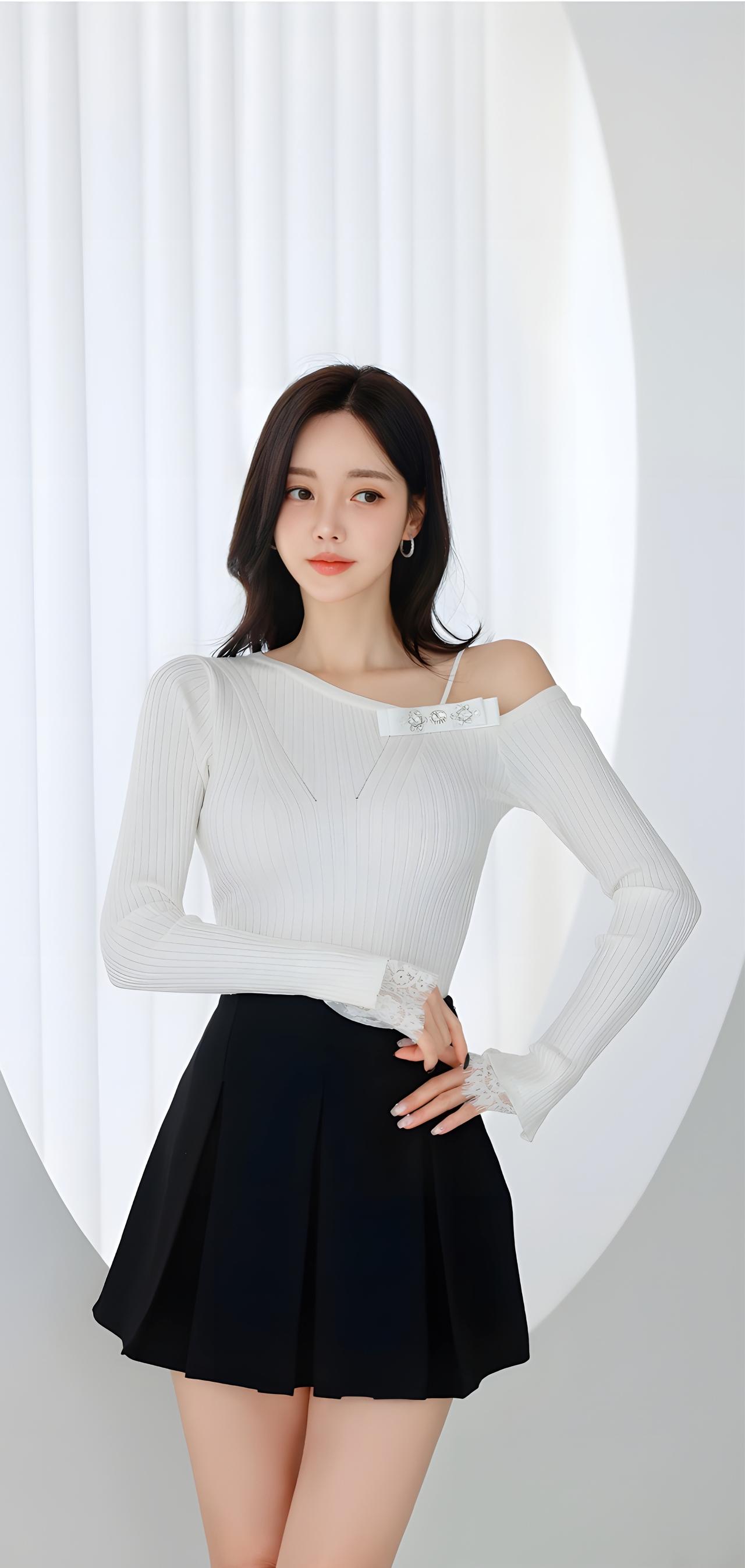 优雅白裙搭配甜美蕾丝袖，气质满分！💃🏻✨