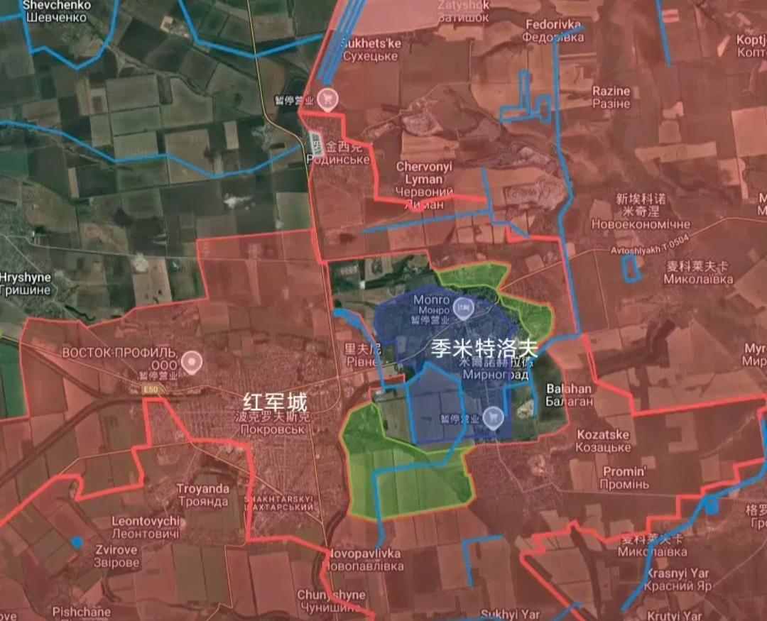 俄军继续对季米特洛夫包围圈进行压缩。这儿的乌军已经没有逃跑的任何希望，又不愿意投