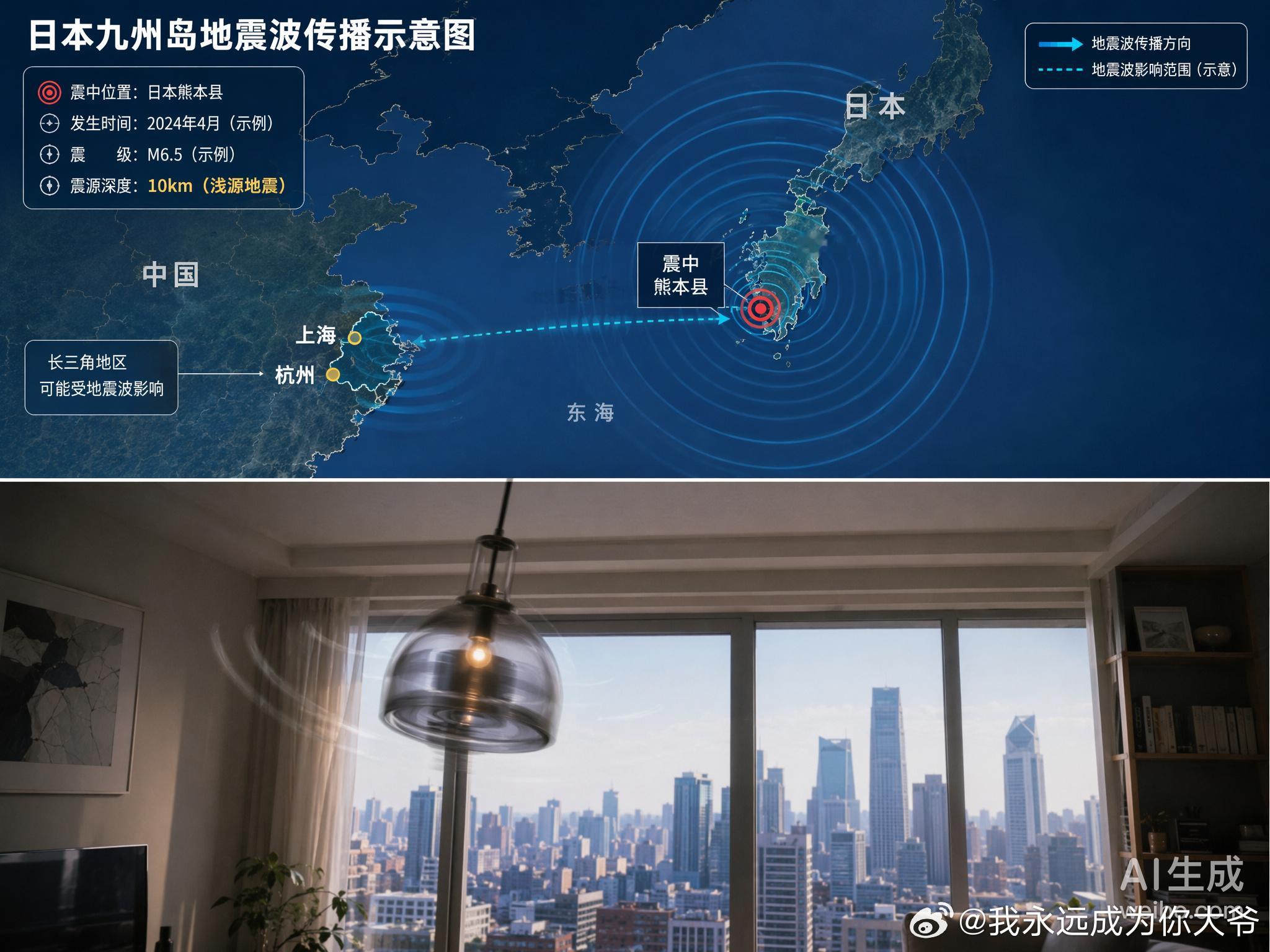 日本熊本附近7.1级地震下午三点多，上海杭州好多高层住户都晃了一下，朋友圈瞬间炸