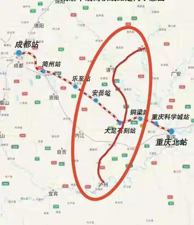 南泸高铁作为成渝之间的纵向高铁，其功能可能是成为成渝之间南北向的辅助通道，在已经