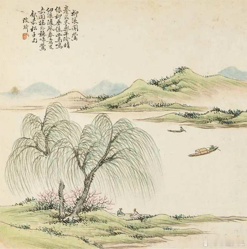 改琦西湖十二景。改琦（1773年—1828年），字伯韫，号香白，又号七芗、玉壶