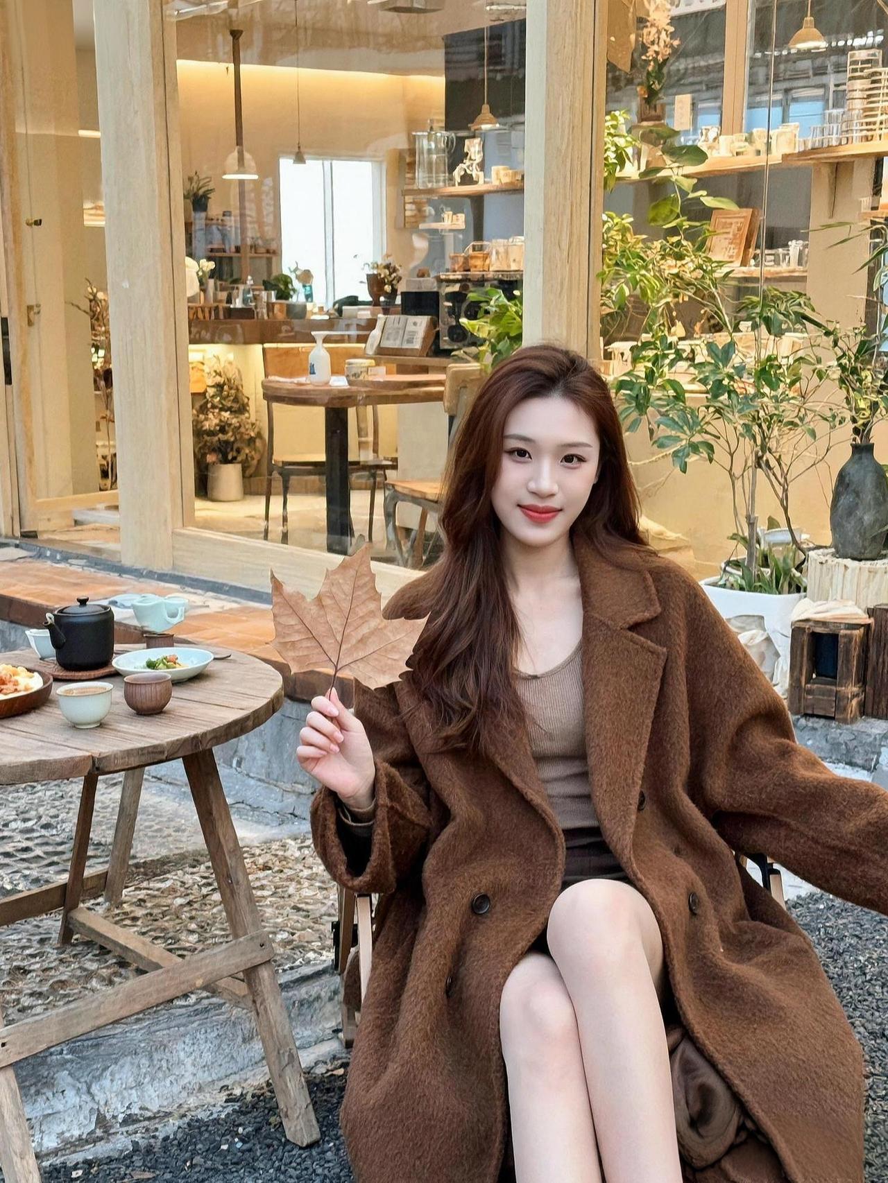 浮生度得半日闲，纤腰轻倚晚风前。白衫漫卷玲珑态，一缕温柔落桌沿。几卷闲书