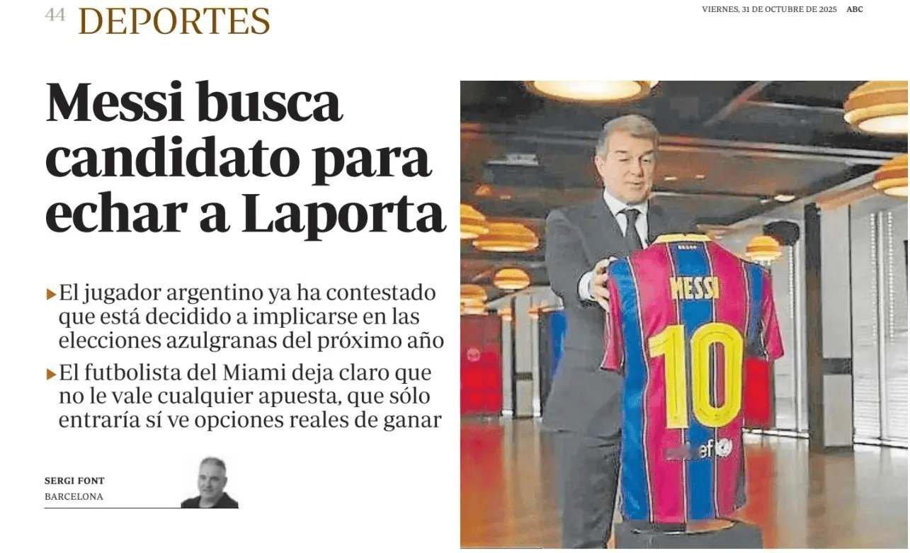 🚨ABC：梅西正在寻找能够取代拉波尔塔的候选人这位阿根廷球星决定参与巴塞罗