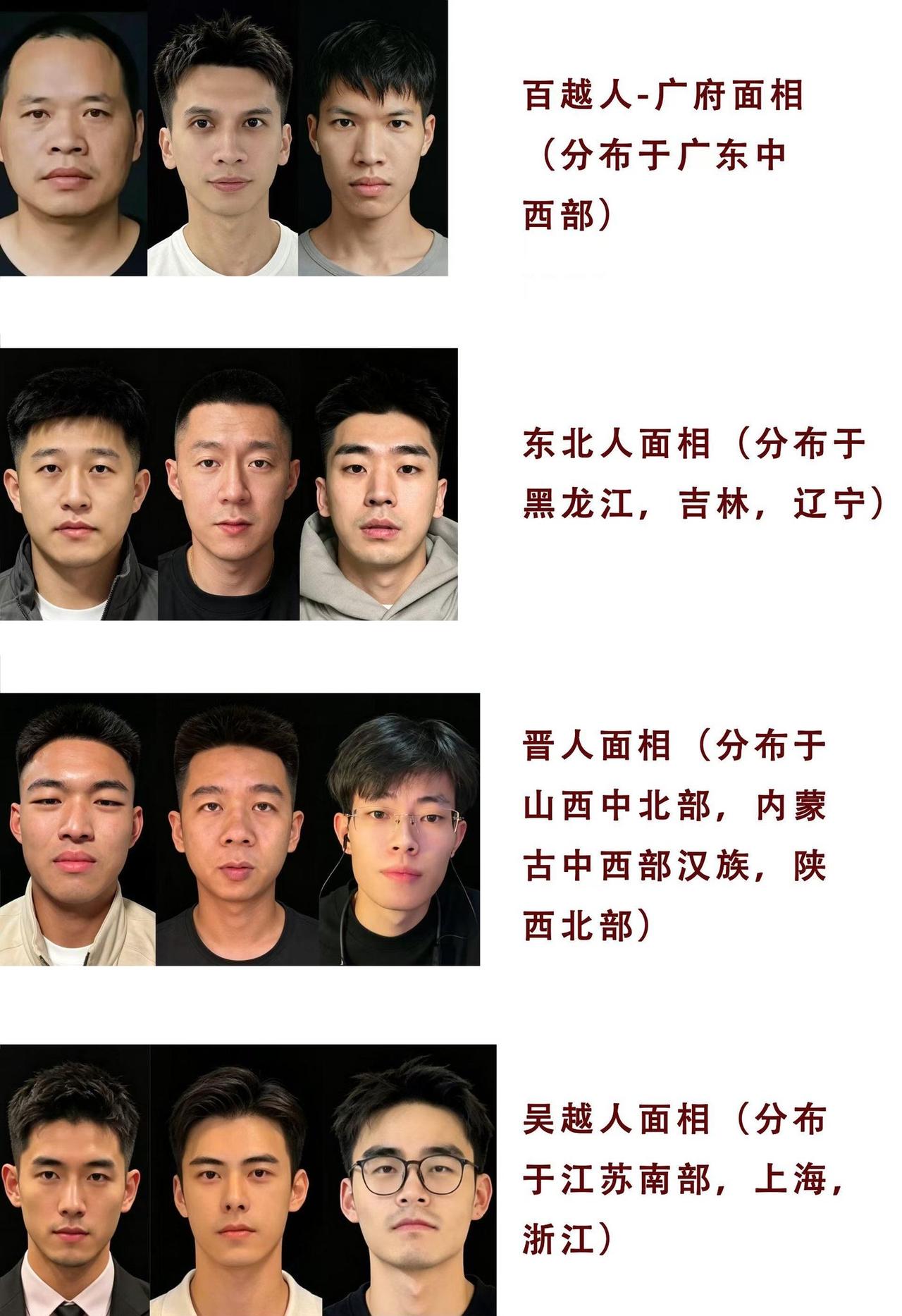 不同地区人的面相