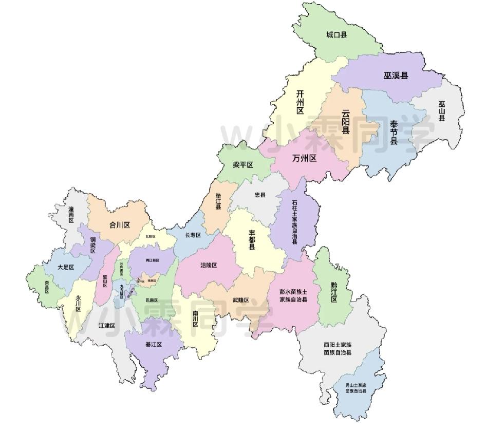 重庆市最新区划图：2025年11月6日，重庆召开新间发布会，调整部分行政区划