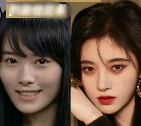 其实鞠婧祎的变化也就是素颜和化妆的区别吧