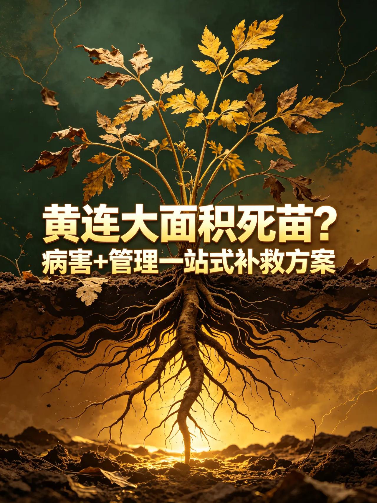 黄连大面积死苗？病害+管理一站式补救方案。黄连种植药材种植死苗