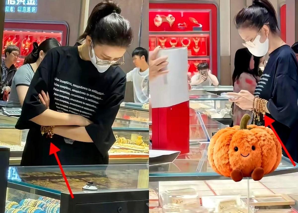 佟丽娅去水贝买金了，不逛专柜，不买牌子，直接按金价拎走。没人再为logo多花钱