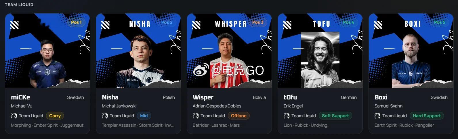 Wisper加入，打3号位Liquid的新阵容dota2dota2选手转会信息汇