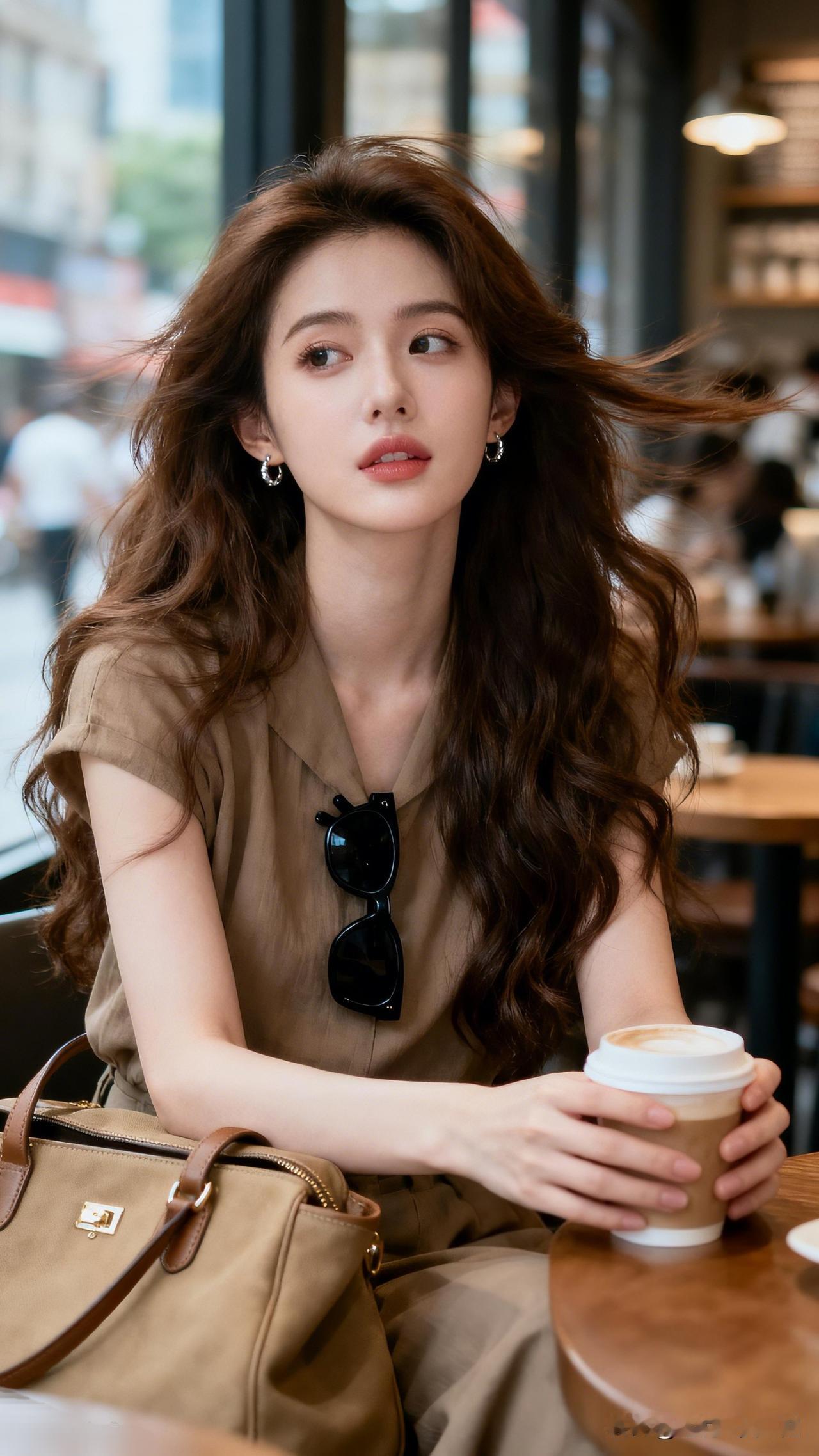 轻纱拂面，咖啡香里话流年。什么样的女人算自然美咖啡馆里的优雅时光，一杯咖啡，一
