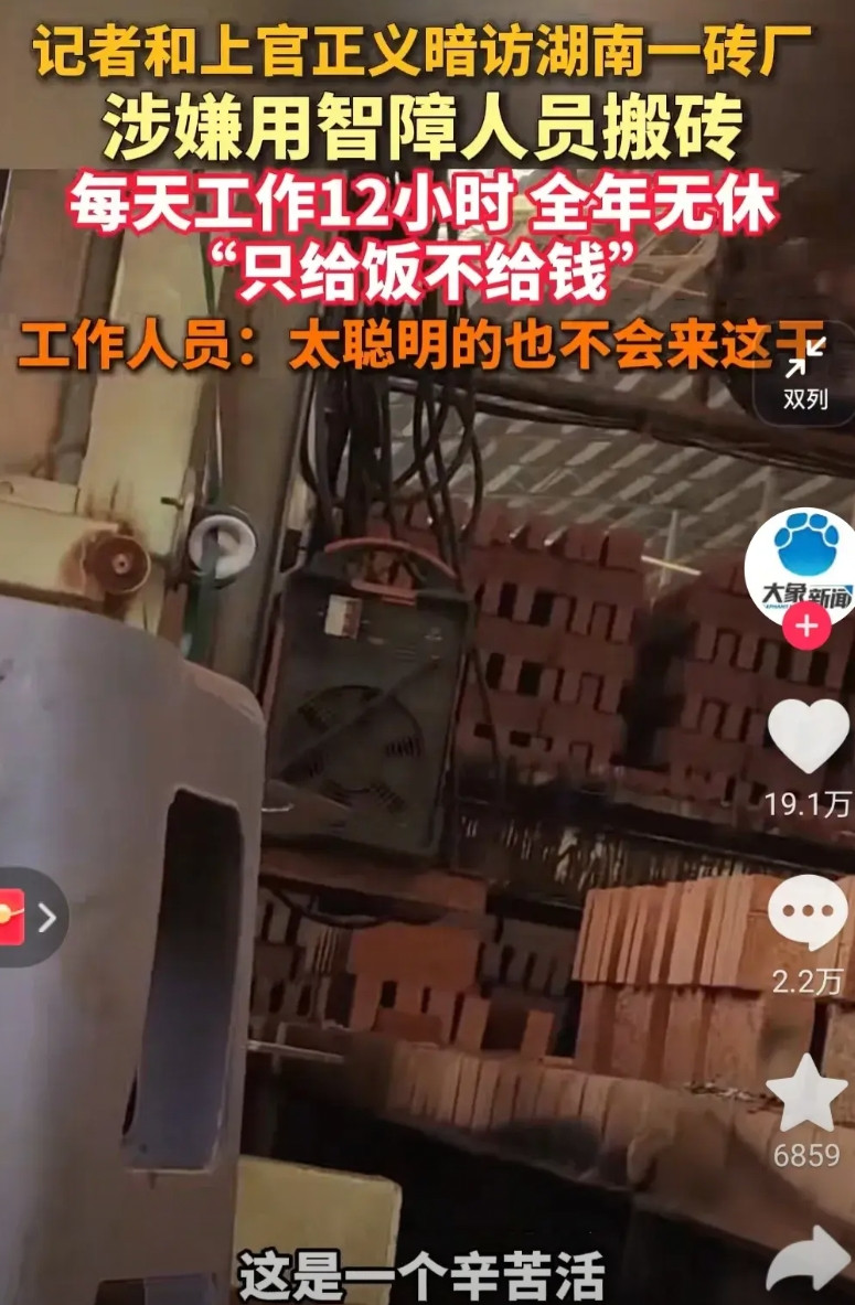 都2025年了居然还有黑砖窑，还有人利用智障人士来赚钱，真是天杀的。这个世界真