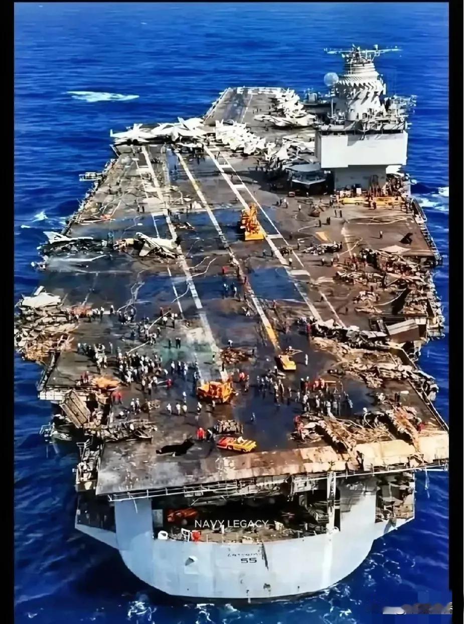 4月16日，美国海军又一次在尴尬中承认：自家又一艘核动力航母“艾森豪威尔”号着火