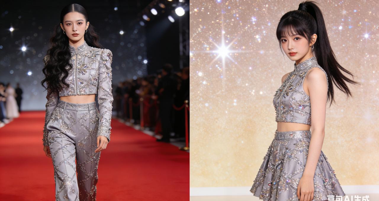 同件礼服，有人穿成冰，有人穿成火。徐若晗用慵懒卷发劈开视线，西装长裤勒出骨骼感