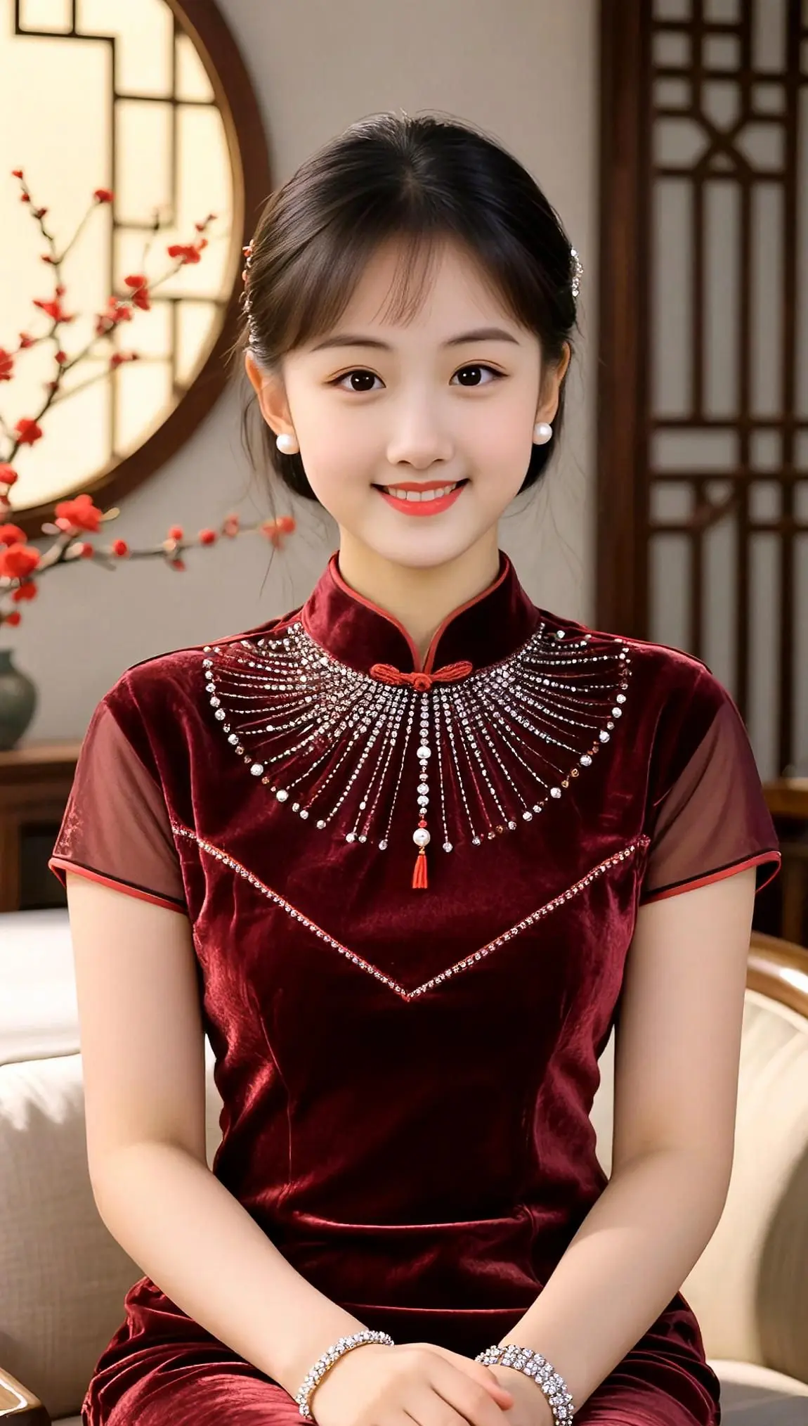 AI新中式旗袍写实人像 ai创作 新中式新娘 中式新娘的美 每个女孩都...