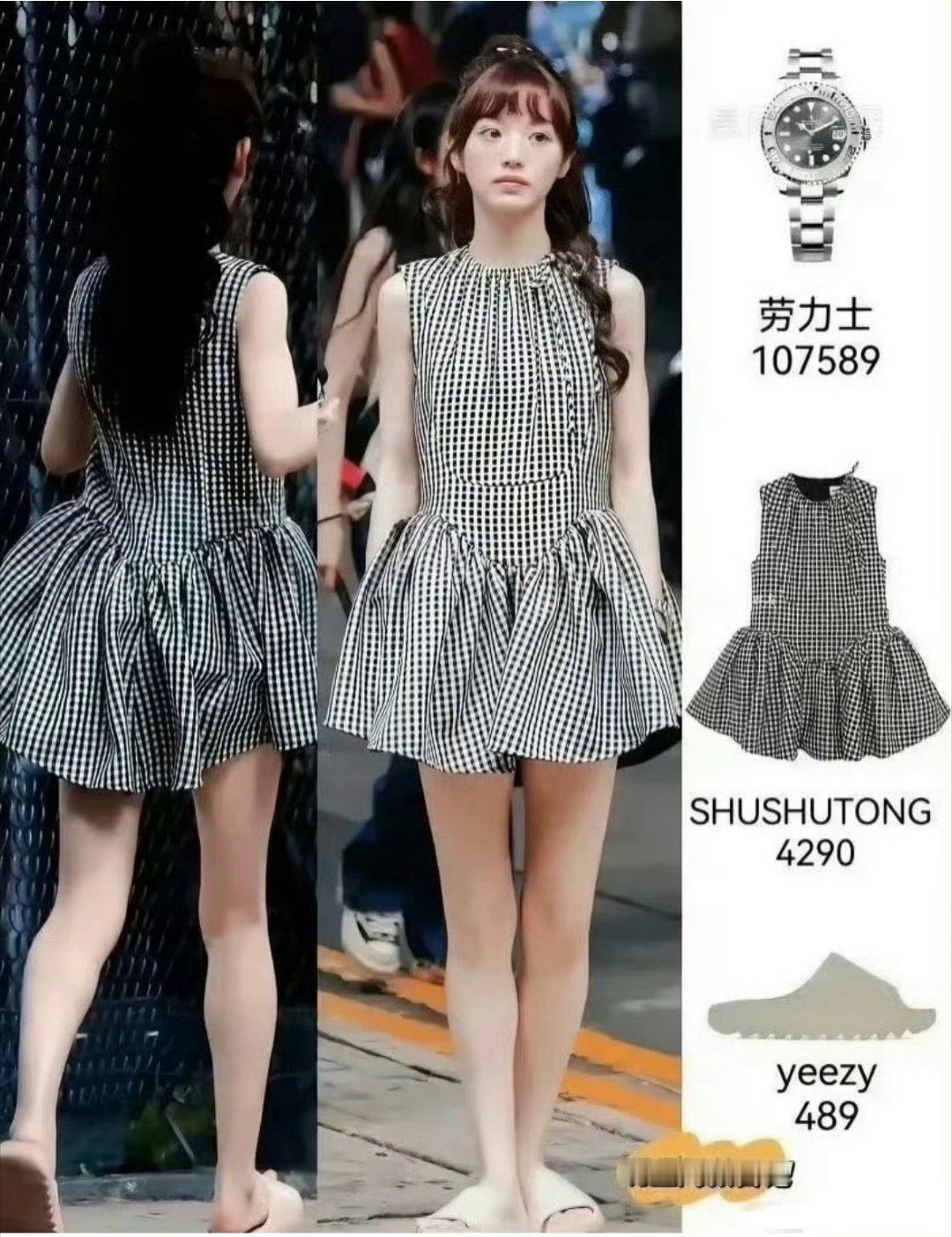 田曦薇10w的劳力士配400元的拖鞋，主打的就是一个随性、自在吧！