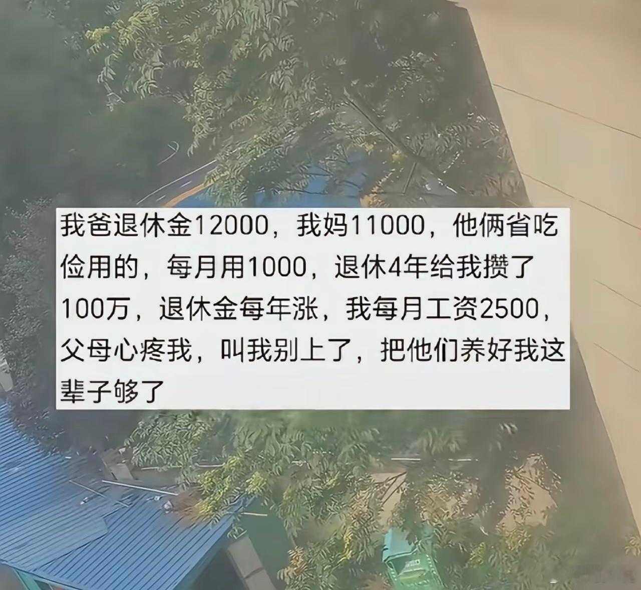 “真炸裂！”有网友分享自己的真实生活：父母两人退休金合计23000元，生活极度节俭，每月花销仅100