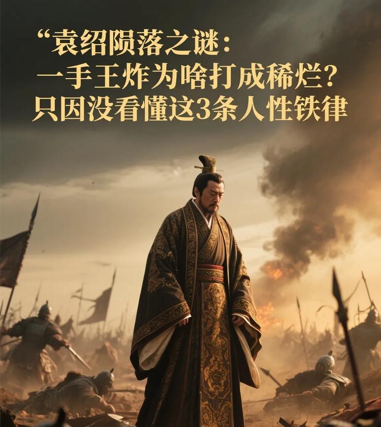 袁绍陨落之谜：一手王炸为啥打成稀烂？只因没看懂这3条人性铁律邺城的秋夜透着凉意