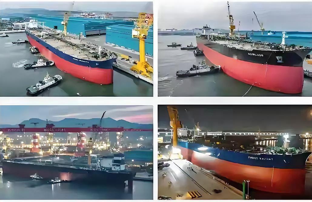 四艘30万吨巨轮同坞出港！美国终于认清：造船业已被中国彻底甩开1月4日，大