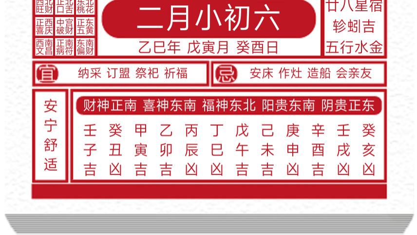 每日黄历吉凶宜忌2025年3月5日