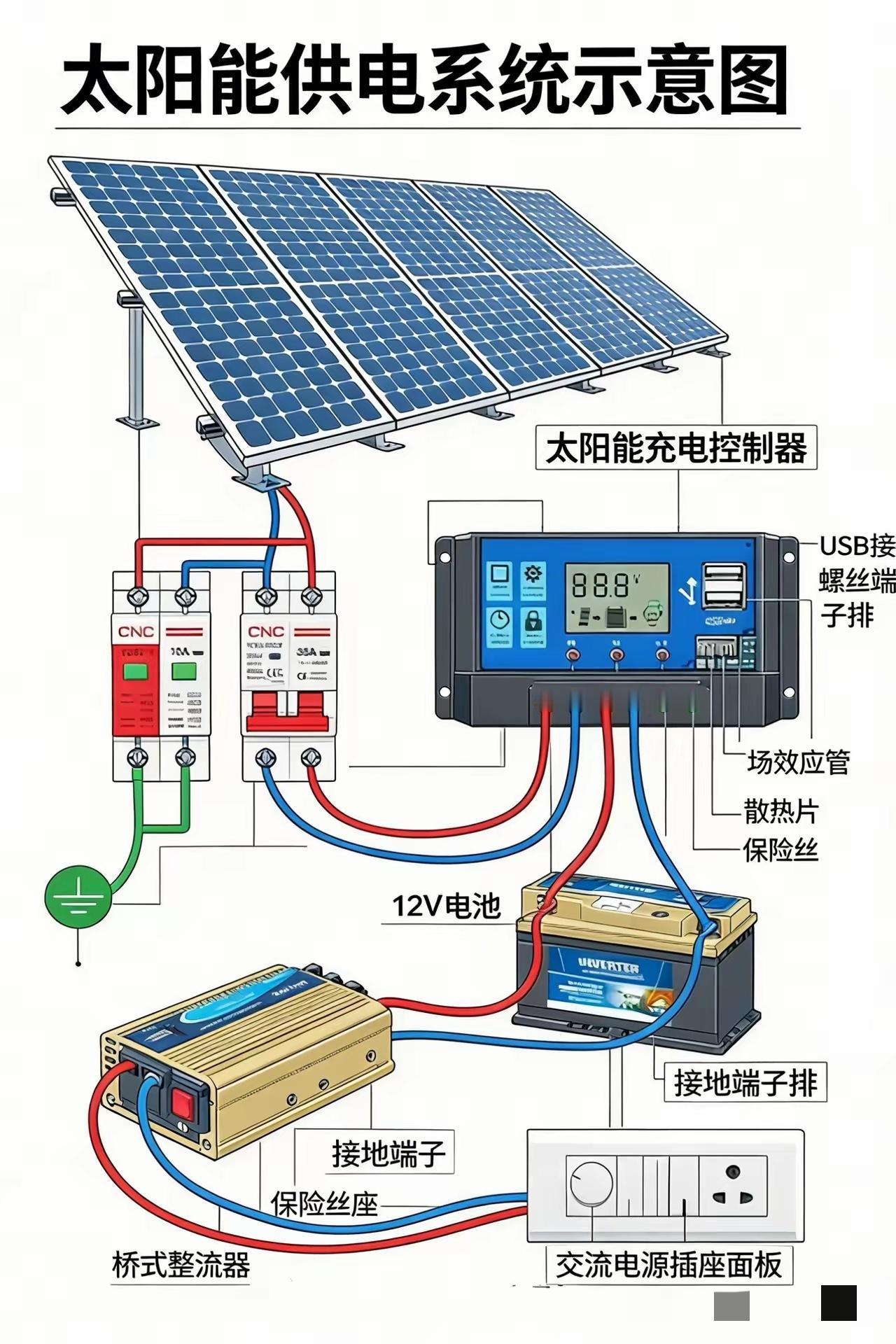 太阳能😯供电系统知识普及太阳能供电系统是将太阳能转化为电能，满足日常用