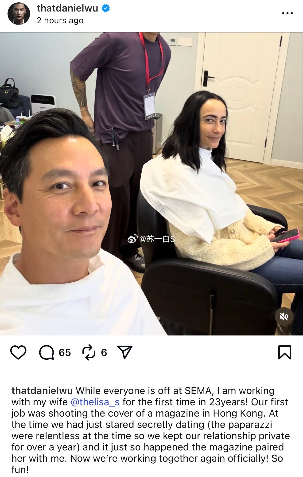 吴彦祖和太太LisaS都快长一样了啊👇​​​