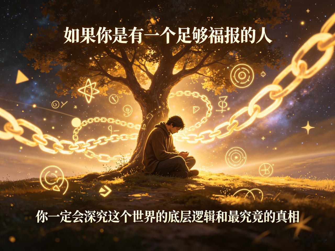 如果你是有一个足够福报的人，你一定会深究这个世界的底层逻辑和最究竟的真相，如果哪