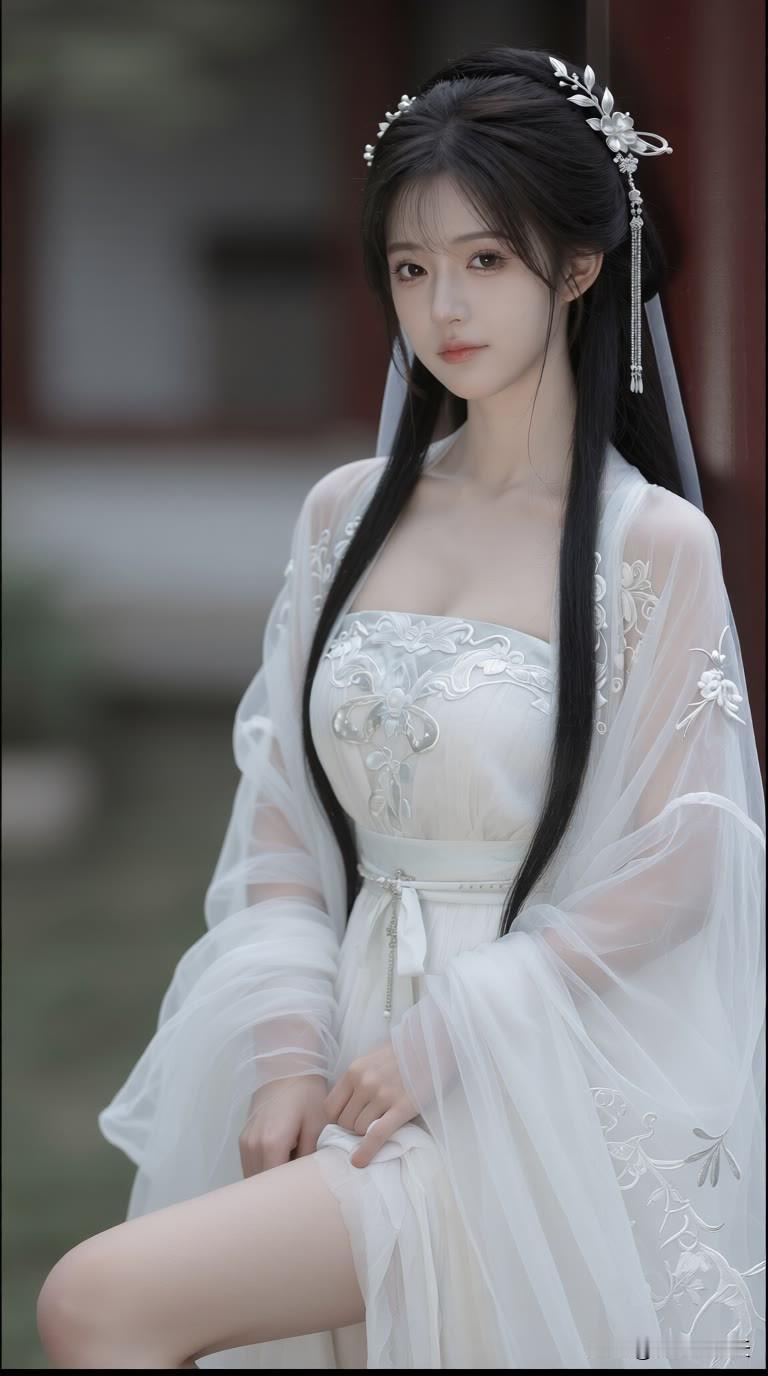 白衣如雪，眉眼如初，岁月如故。美女人像群高清美女高雅气质美女古风