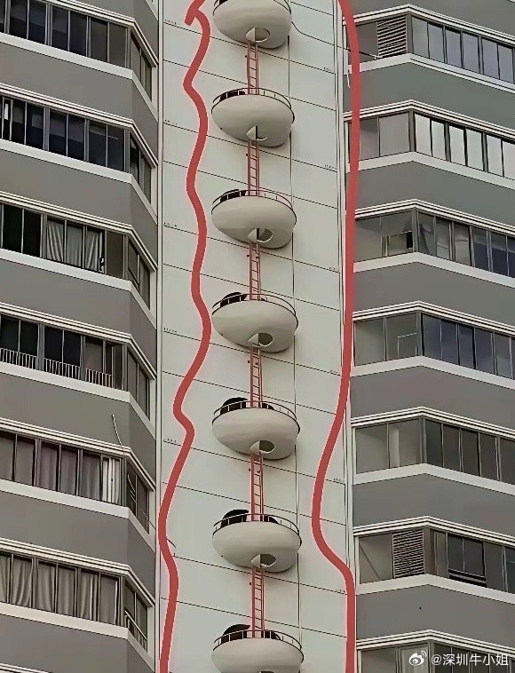 如果大楼都这样设计，起火的时候就不怕没法逃生了