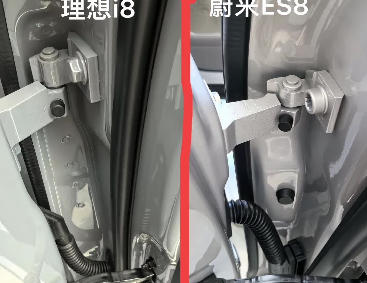 左图理想i8，右图全新蔚来ES8，一个30万元的车，一个40万元的车，各位看看门