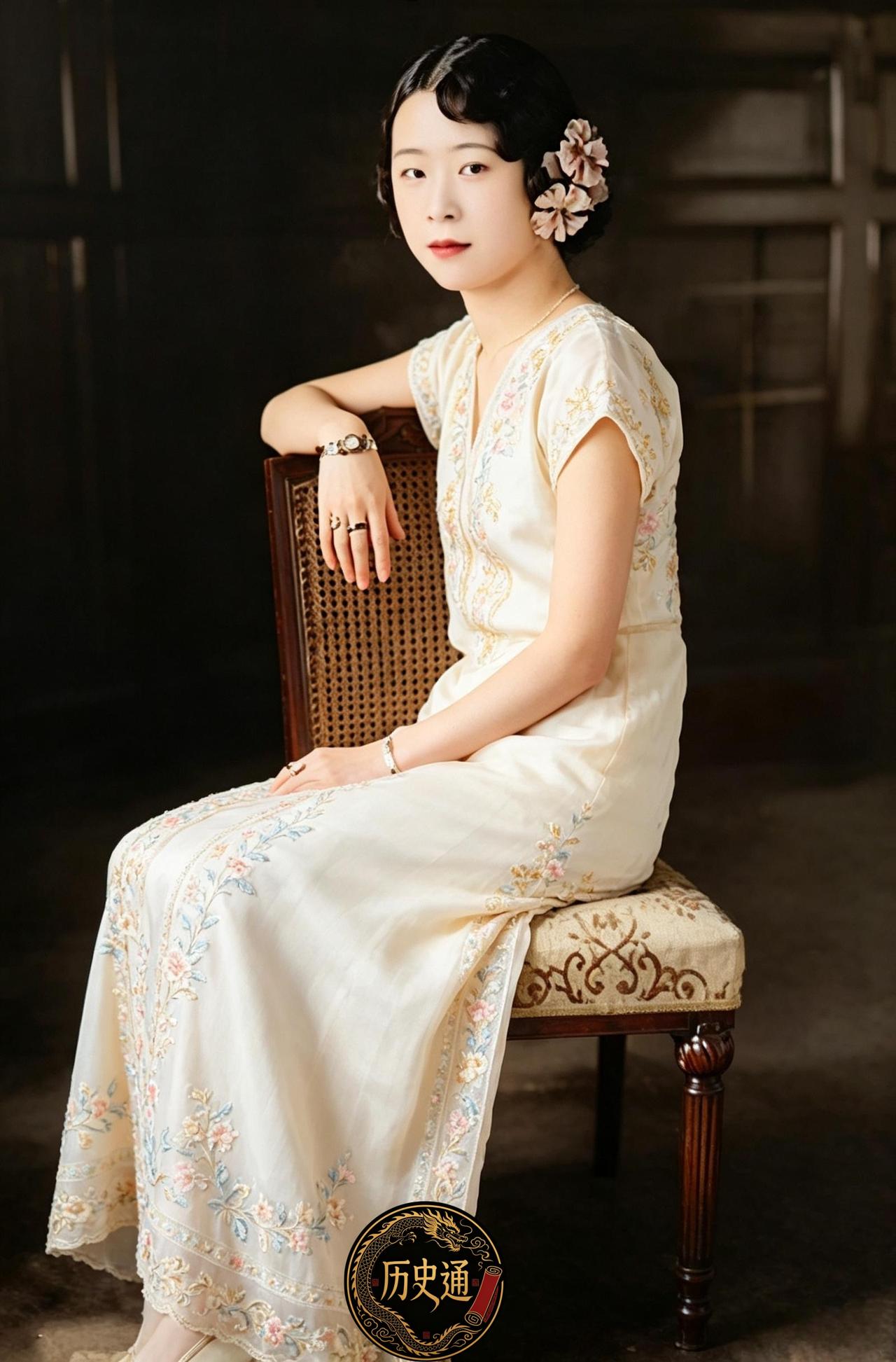这位身形苗条匀称，皮肤白皙细腻，五官端正清秀的女子正是溥仪最欢的祥贵人谭玉龄。溥