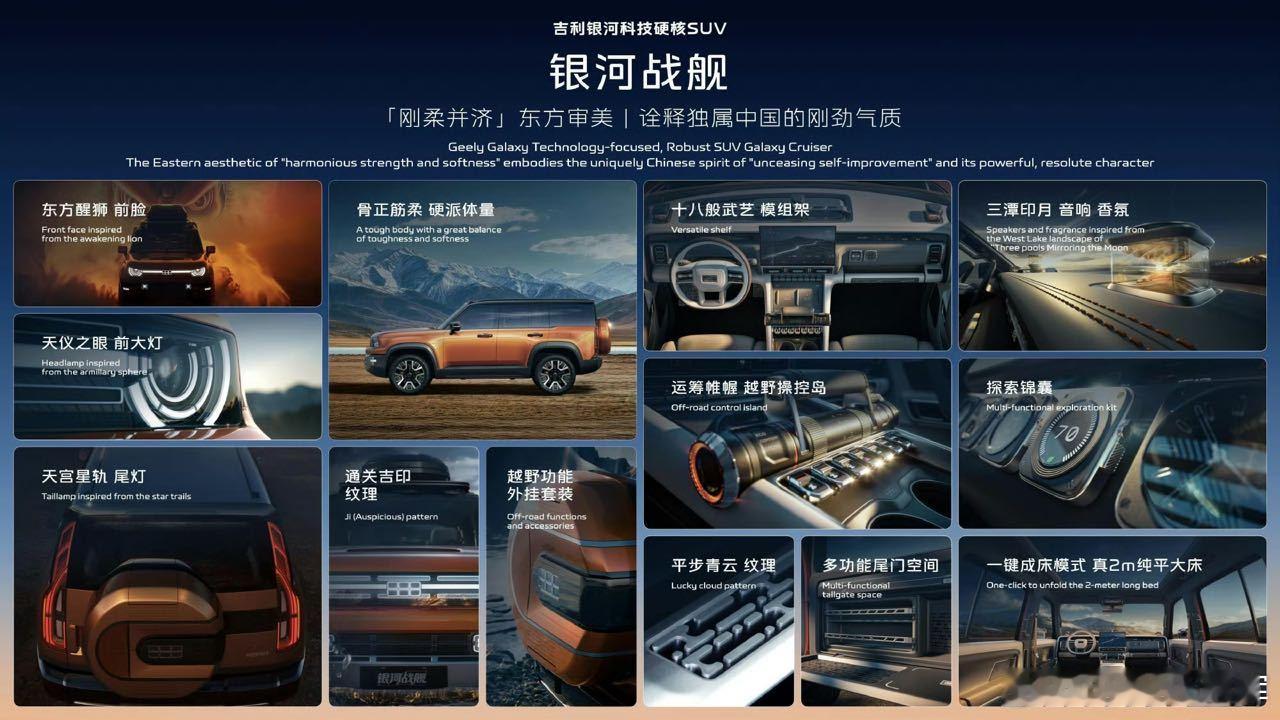 吉利旗下的银河战舰方盒子内饰图片曝光了，不知道带不带大梁，大家觉得怎么样？大