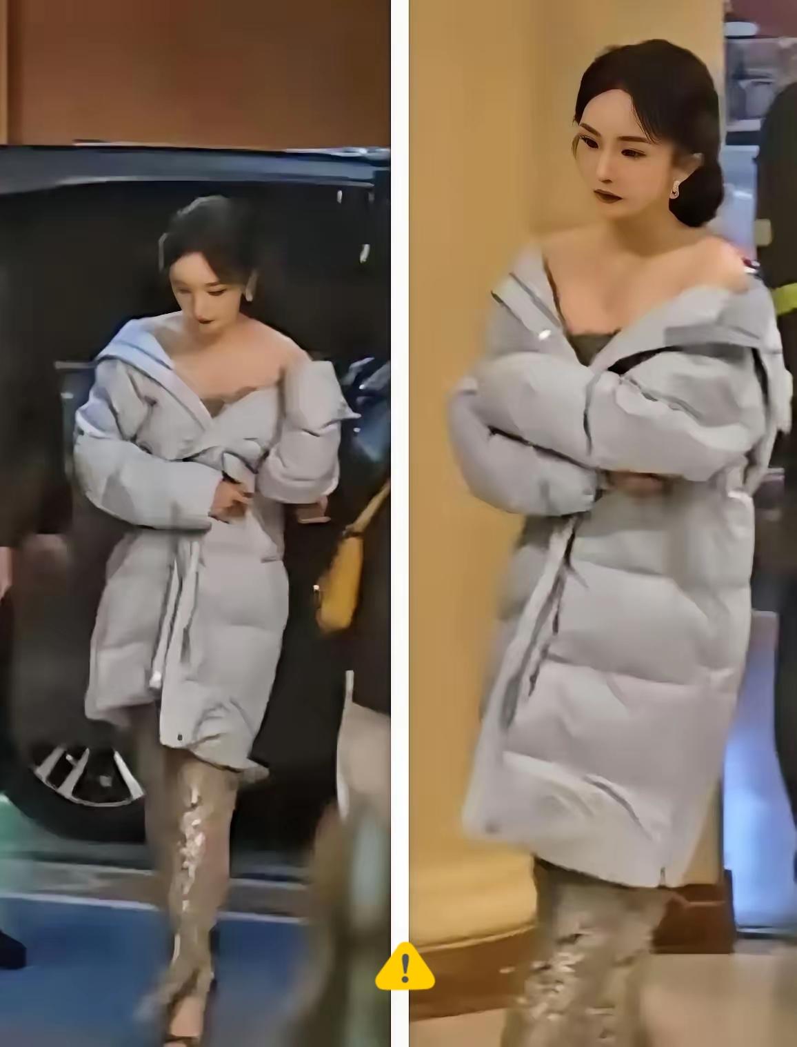 杨幂5℃扯下羽绒服不是爱美，是怕赔200万的违约金，原来这才是正常人共同的苦恼呀