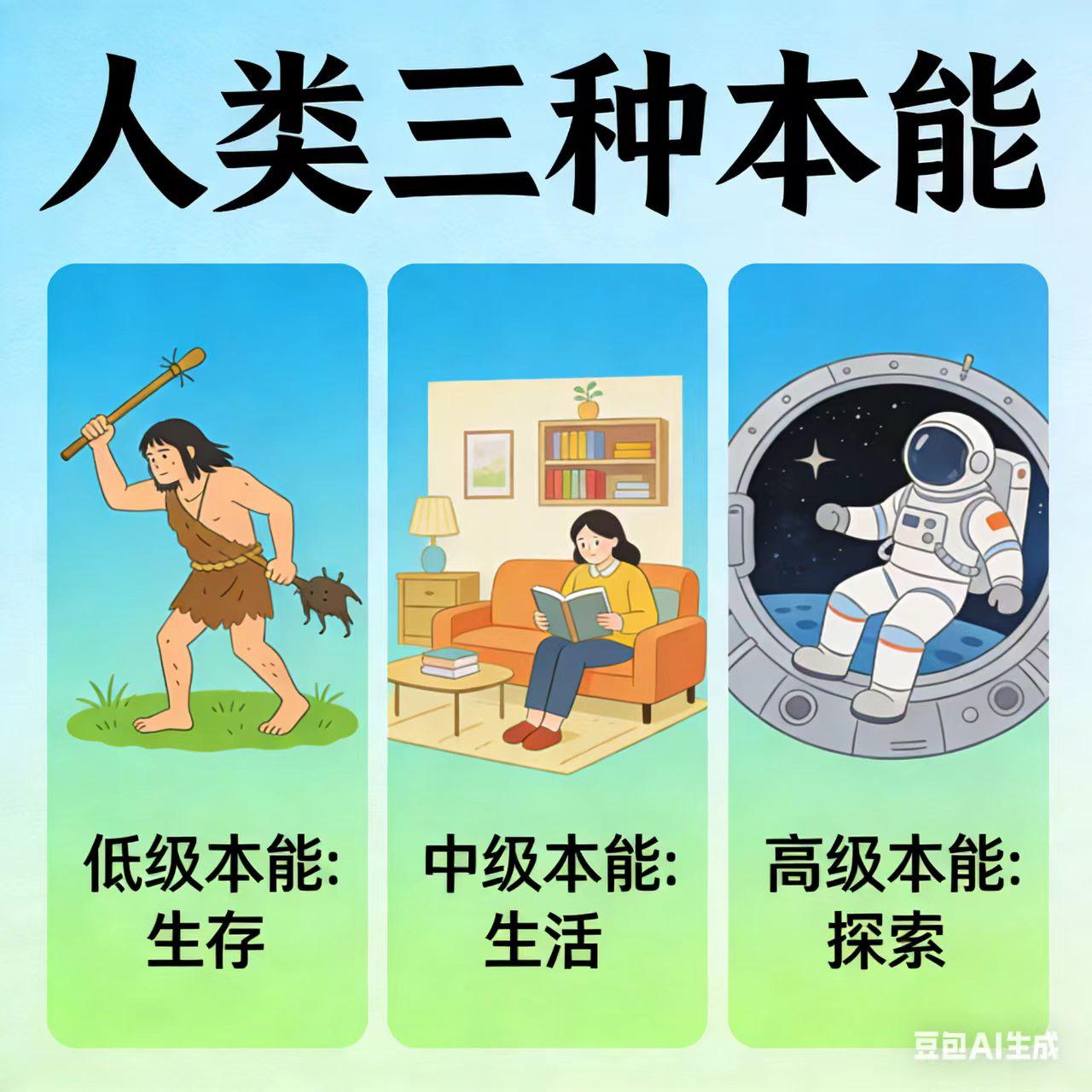 人类有三种本能：低级本能、中级本能和高级本能【前言】人类有三种本能：低级本能