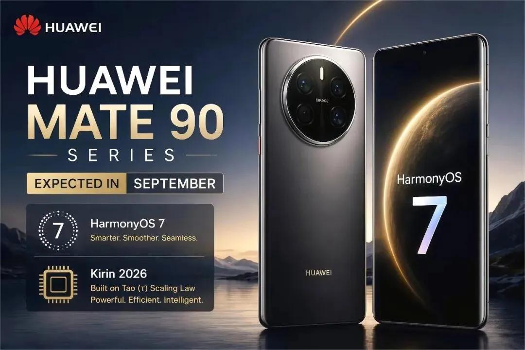 Mate90系列会在9月发布、10月开卖，一口气铺出5款机型，价格从39