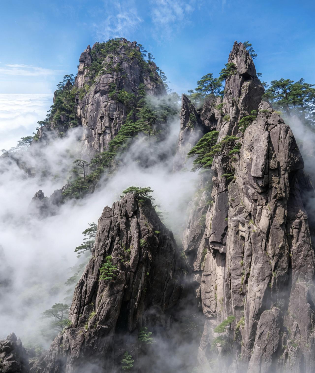 来黄山之前，我满心期待的都是云海翻涌、迎客松巍峨、光明顶仙境般的景致，总以为奔赴